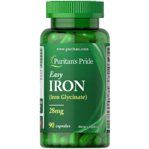 Puritan's Pride Easy Iron 28 mg (Iron Glycinate), 90 capsules