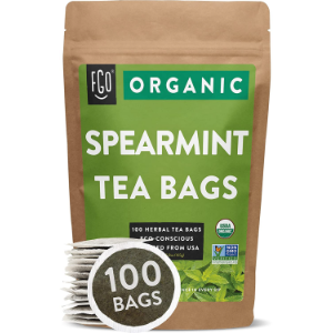 FGO Organic Spearmint Leaf Tea Bags, 100 Tea Bags