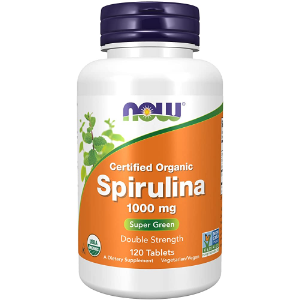 Now Foods Certified Organic, Spirulina, 1000 mg, 120 Tablets
