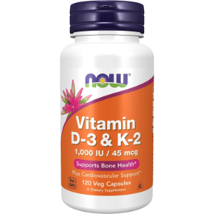 NOW Vitamin D3 & K2, 1,000 IU/45 mcg